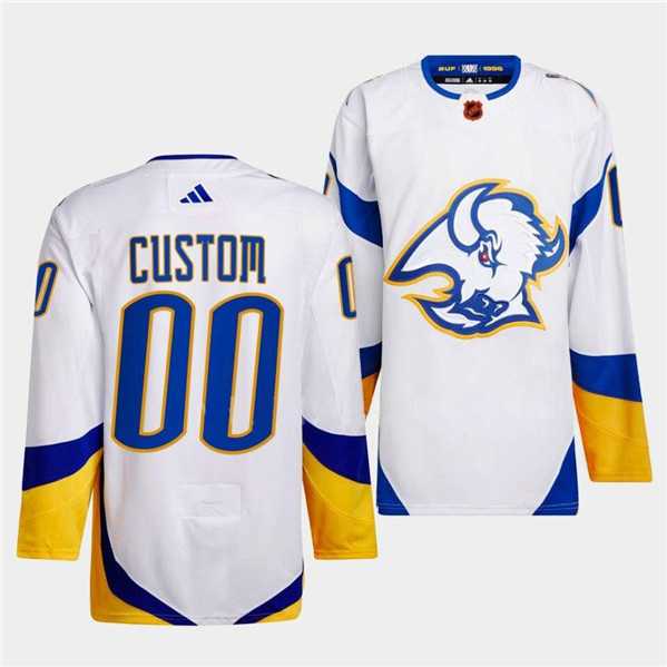 Mens Buffalo Sabres Custom White 2022-23 Reverse Retro Stitched Jersey->customized nhl jersey->Custom Jersey